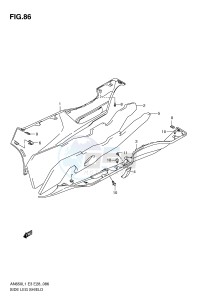 AN650 (E3-E28) Burgman drawing SIDE LEG SHIELD (AN650AL1 E33)