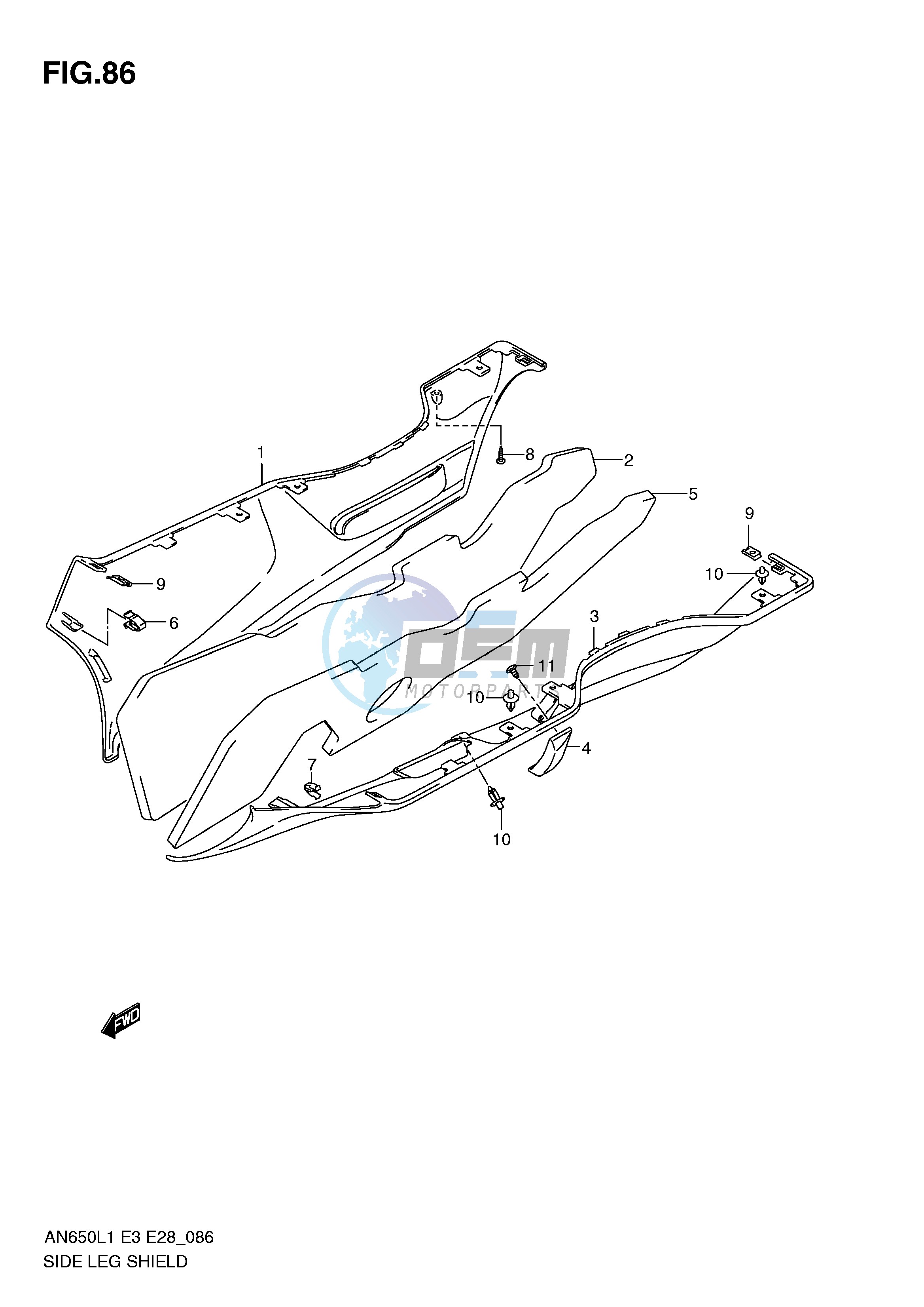 SIDE LEG SHIELD (AN650AL1 E33)