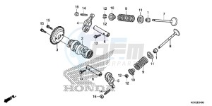 SH125SG SH300A UK - (E) drawing CAMSHAFT/ VALVE