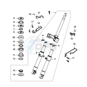 VIVA 3 L 50 2T SPORTLINE drawing FRONT FORK / STEERINGHEAD