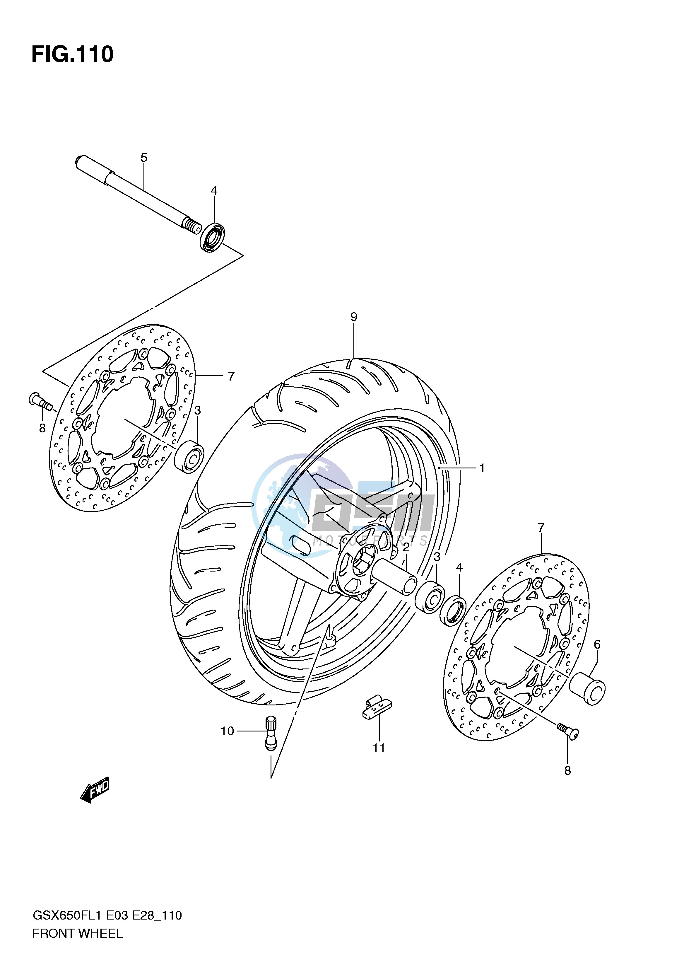 FRONT WHEEL (GSX650FL1 E3)