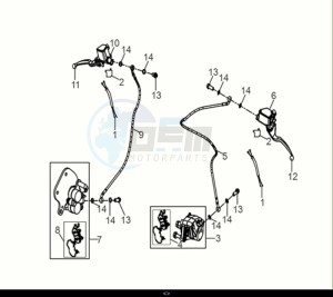 SYMPHONY 50 (XF05W1-IT) (E5) (M1) drawing CBS BRAKE SYSTEM ASSY