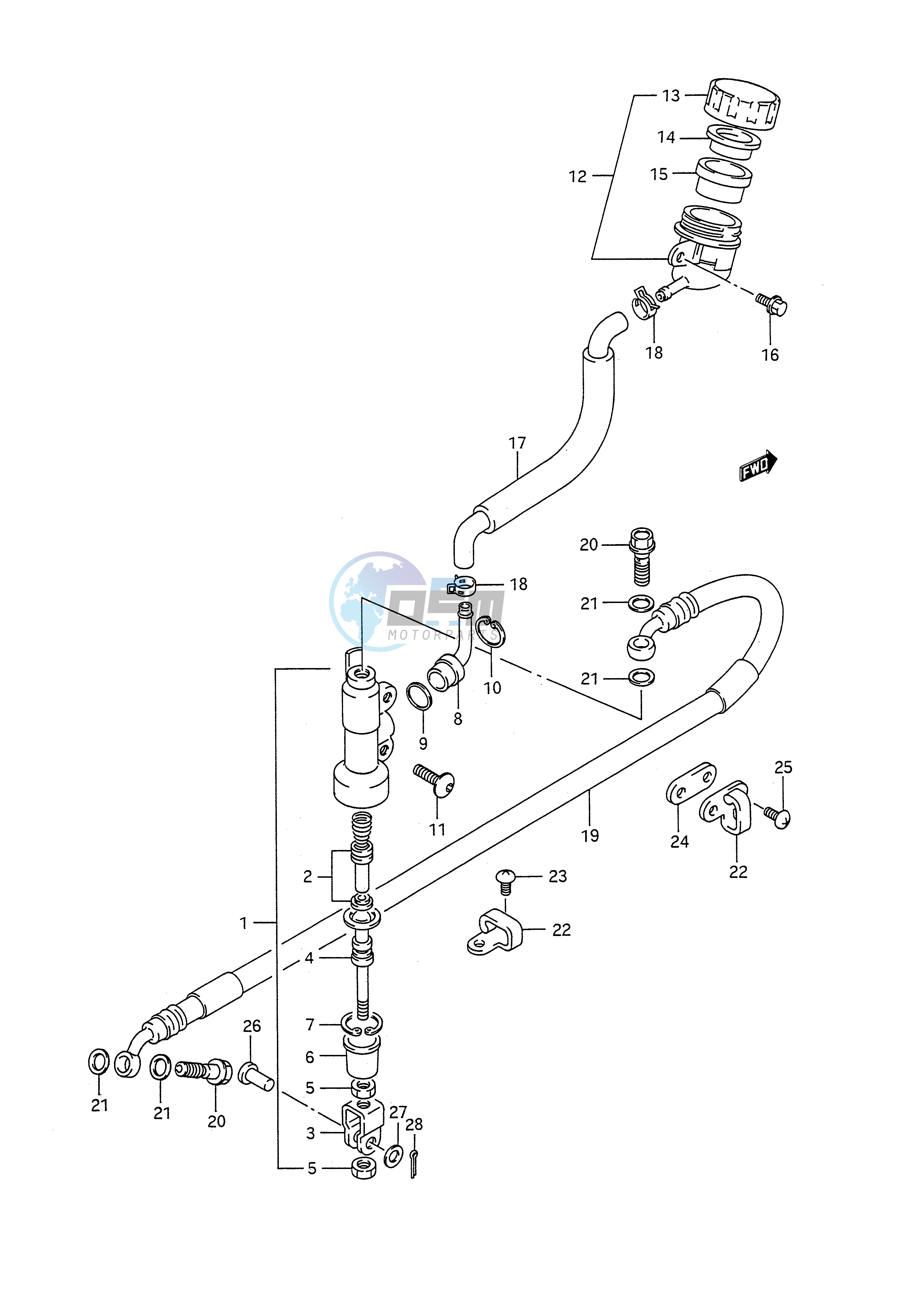 REAR MASTER CYLINDER (MODEL M N)