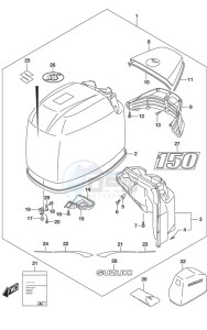 DF 150 drawing Engine Cover SS Model