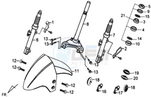 JET 4 50cc drawing FRONT FENDER / FRONT FORK/ STEERING HEAD BEARING