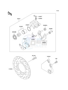 EX 500 D [NINJA 500R] (D10-D12) [NINJA 500R] drawing REAR BRAKE-- D10- -