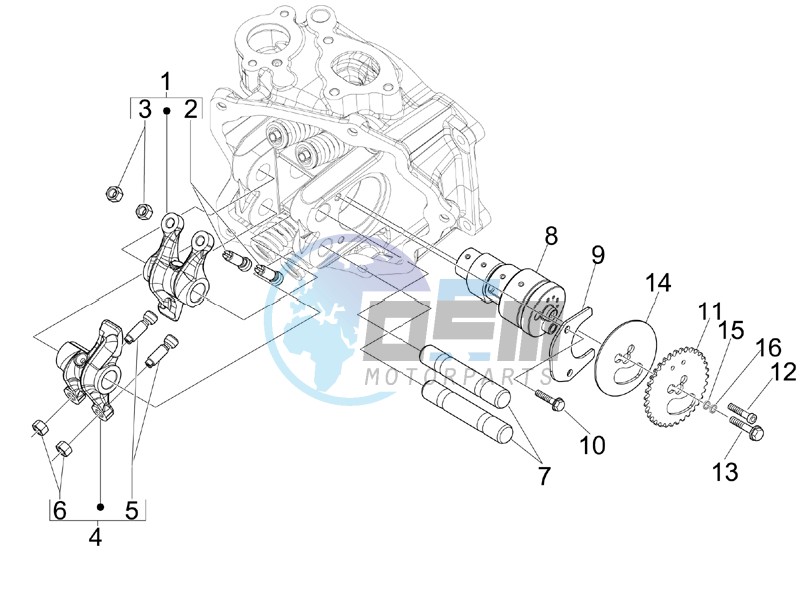 Camshaft - Rocking levers support unit