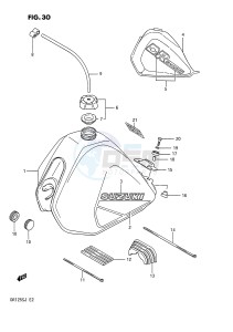 DR125S (E2) drawing FUEL TANK (MODEL F H)