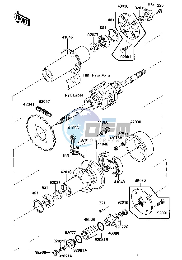 REAR HUB BRAKE CHAIN -- 84-85 C2_C3- -