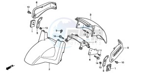 ST1100A drawing FRONT FENDER (ST1100AT/AV/AW)