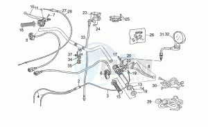 V 50 III 500 Pol. - PA VechioTipo Pol./PA VechioTipo drawing Magura handlebar controls