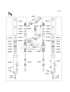 ZX 600 J [ZZR600] (J4) J4 drawing FRONT FORK