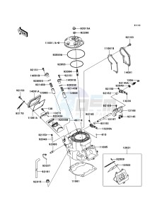 KX250 KX250R8F EU drawing Cylinder Head/Cylinder