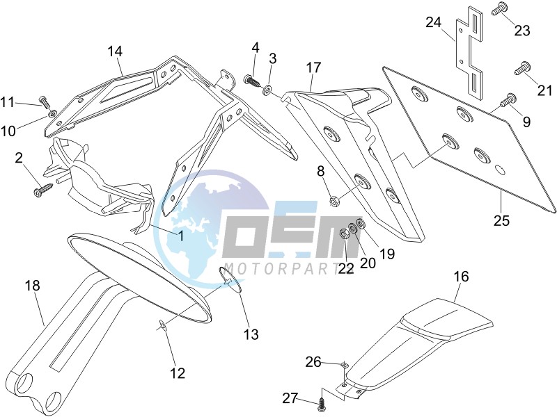 Rear cover - Splash guard