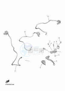 YZ250F (B7BG) drawing HANDLE SWITCH & LEVER