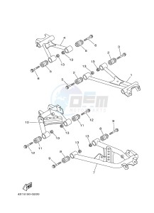 YFM450FWAD YFM45GPXG GRIZZLY 450 EPS (2LCB) drawing REAR ARM