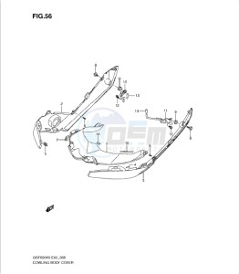 GSF650/S drawing COWLING BODY COVER (WITH COWLING)