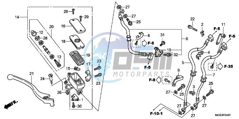 FR. BRAKE MASTER CYLINDER (NC700XA/ XD)