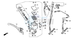 CB600F2 CB600S drawing FRONT BRAKE MASTER CYLINDER (2)