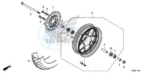 MSX125F MSX125 UK - (E) drawing FRONT WHEEL