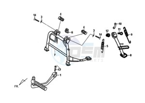 FIDDLE II 50 drawing CENTRAL STAND - SIDE STAND - KICKSTARTER PEDAL