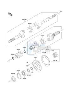 KAF 950 B [MULE 3010 DIESEL 4X4] (B2-B3) [MULE 3010 DIESEL 4X4] drawing DRIVE SHAFT-REAR