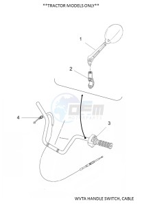 YFM700FWBD YFM7NKPHK (B5KF) drawing WVTA HANDLE SWITCH, CABLE