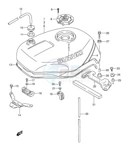 GSX-R1100W (E28) drawing FUEL TANK (MODEL P R)