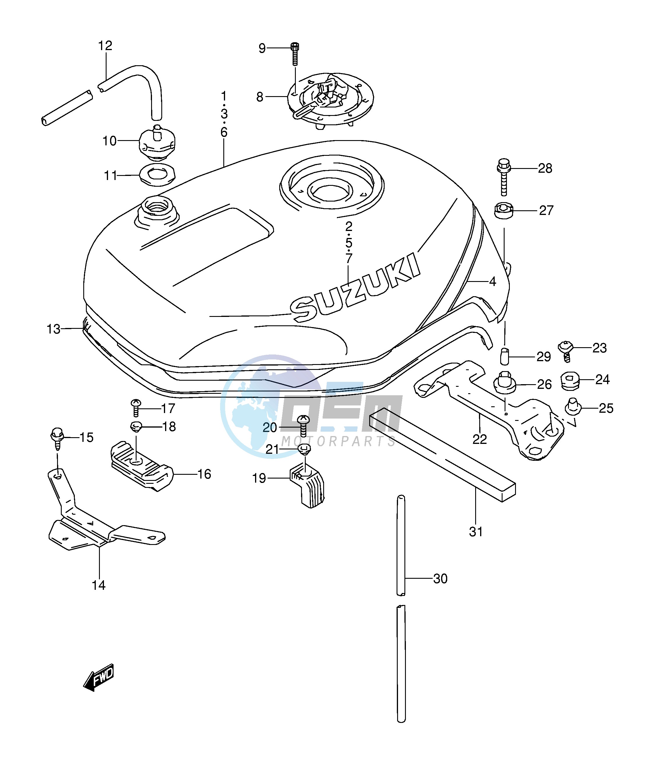 FUEL TANK (MODEL P R)