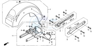 VT750CA drawing REAR FENDER/GRAB RAIL