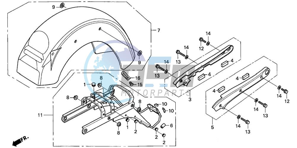 REAR FENDER/GRAB RAIL