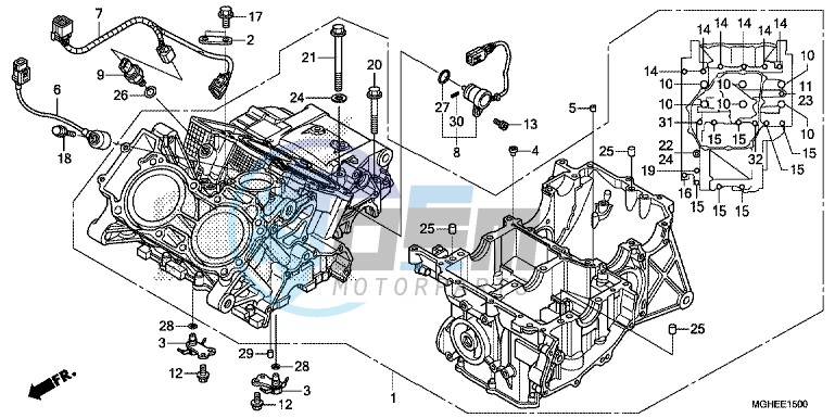 CRANKCASE (VFR1200X/XA/XL)