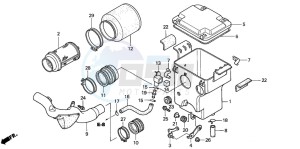 TRX350FE FOURTRAX 350 4X4ES drawing AIR CLEANER