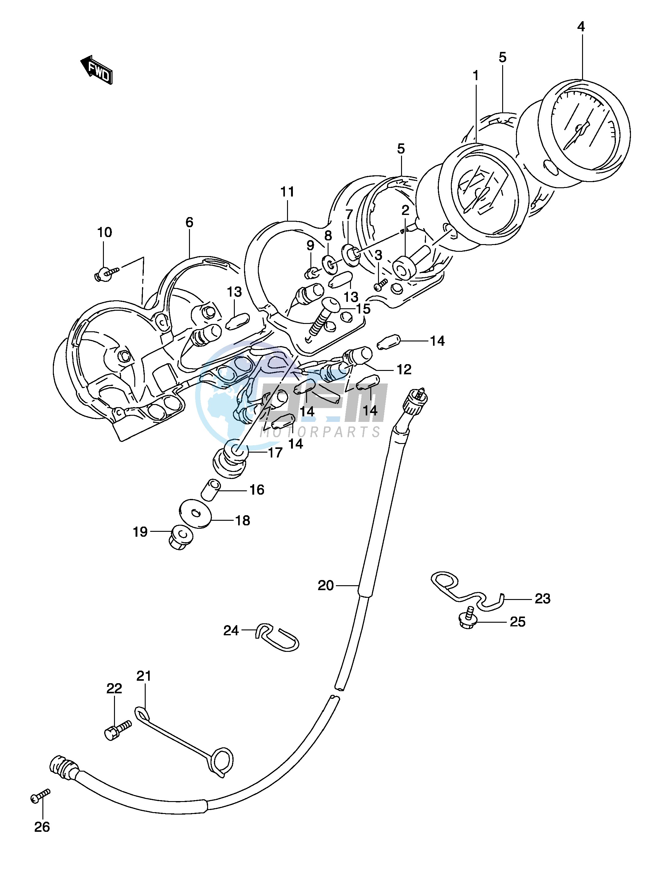 SPEEDOMETER - TACHOMETER (MODEL K3)