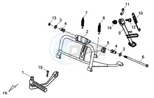 FIDDLE II 125S drawing CENTRAL STAND - SIDE STAND - KICKSTARTER PEDAL