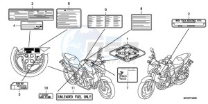 CB1000R9 UK - (E / MPH) drawing CAUTION LABEL(1)