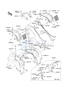 KVF 650 H [BRUTE FORCE 650 4X4I] (H7F-H8F) H7F drawing FRONT FENDER-- S- -