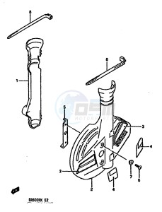 DR600R (E2) drawing FRONT FORK COVER (MODEL H J K)