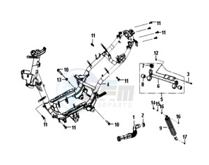 CROX 50 45KMH (L8 L9) EU EURO4 drawing FRAME / ENGINE MOUNT