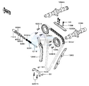 KZ 750 M [CSR TWIN] (M1) [CSR TWIN] drawing CAMSHAFTS_CHAIN_TENSIONER