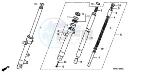 CBR125RW9 France - (F / CMF WH) drawing FRONT FORK