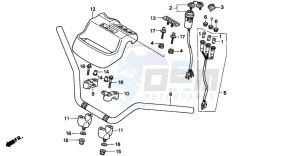 TRX300 FOURTRAX 300 drawing HANDLE PIPE/HANDLE COVER