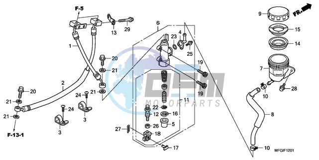 REAR BRAKE MASTER CYLINDER (CB600FA/FA3)