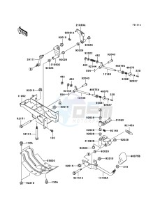 MULE 3010 4x4 KAF620E6F EU drawing Frame Fittings(Lever)