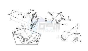 SHARK 50 E2 drawing HANDLEBAR / HANDLEBAR COVER / DASHBOARD