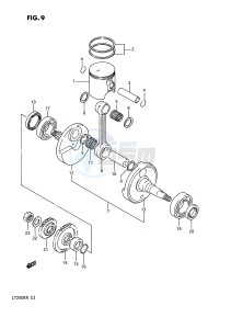 LT250R (E3) drawing CRANKSHAFT (MODEL H)