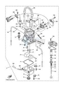 YZ250 (B9U2) drawing CARBURETOR