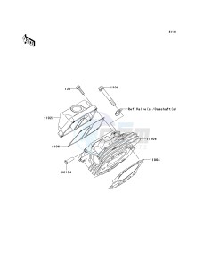 KAF 400 B [MULE 600] (B6F-B9F) B6F drawing CYLINDER HEAD