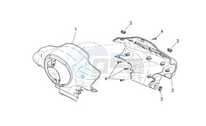 Scarabeo 50 2t e2 net drawing Front body I - Headlight support