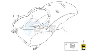 Scarabeo 50 2t e2 (eng. piaggio) drawing Rear body I - Rear fairing